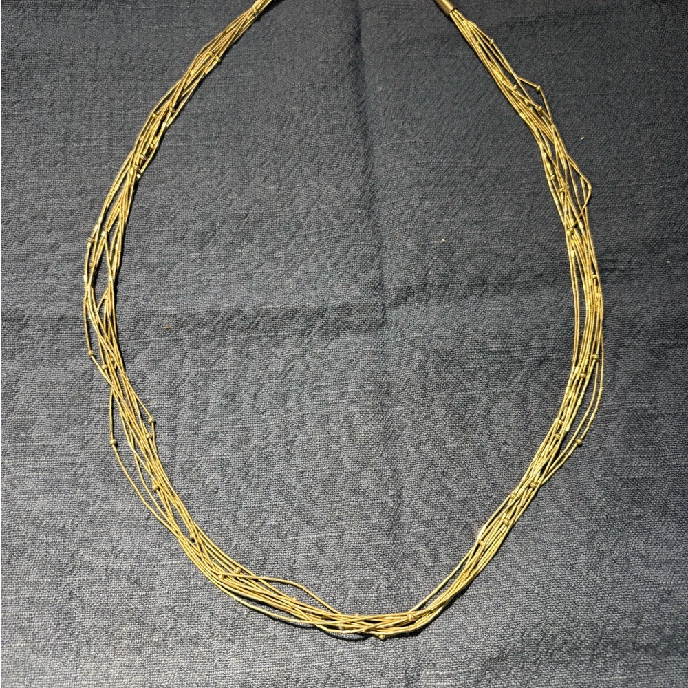 Liquid Silver 10 Strand Beaded Sterling Necklace
